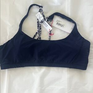 NWT Carve Designs Navy Strappy Crisscross Sporty Bikini Top size XL